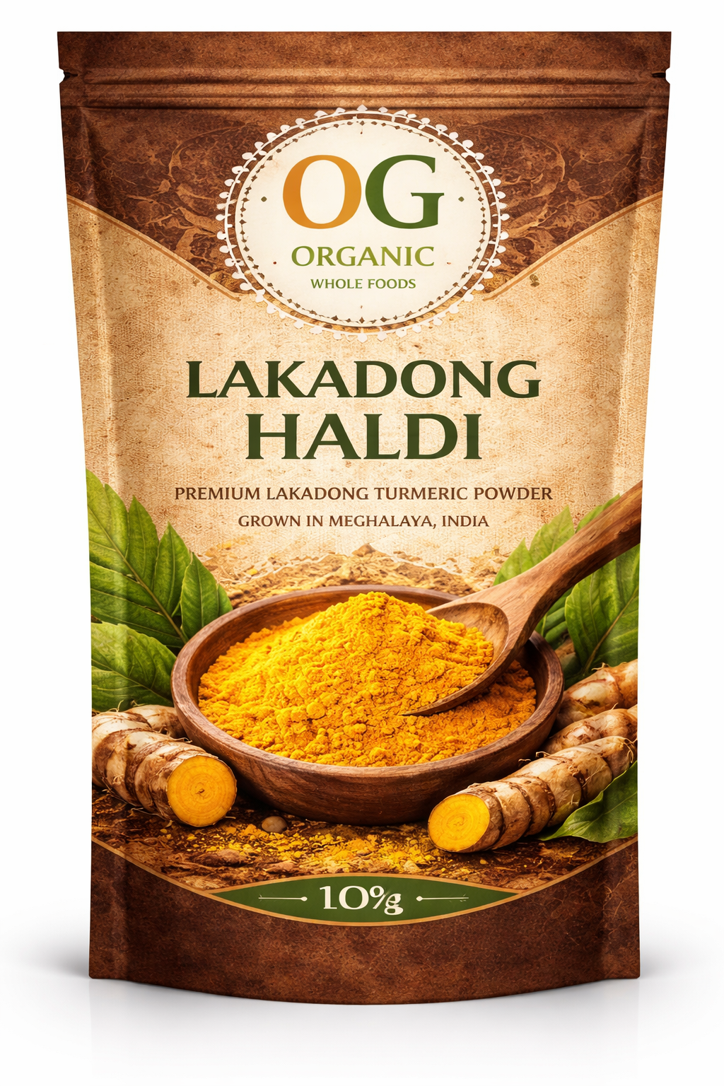 OG Organic Whole Foods Lakadong Haldi Powder – Authentic Meghalaya Turmeric – 100g